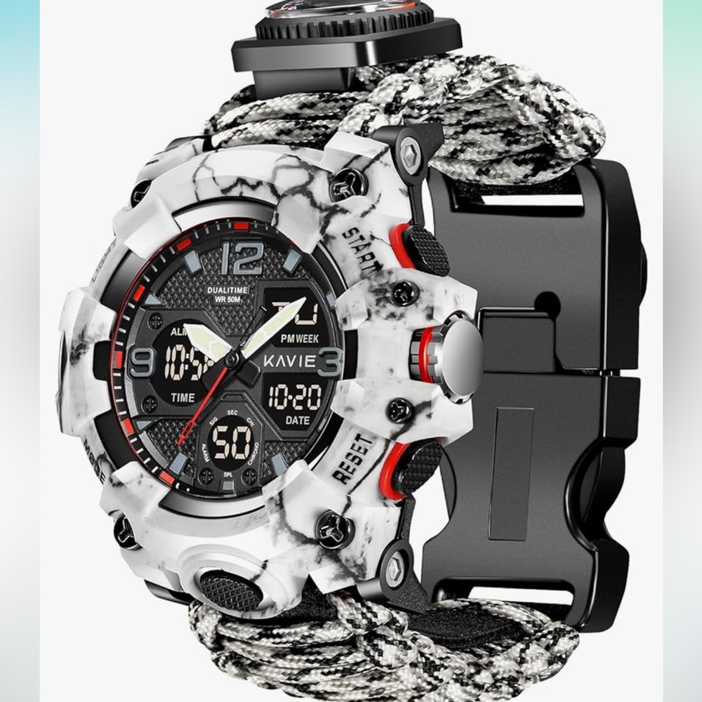 23 in 1 survival watch black white combat apocalypse military shtf great gift
